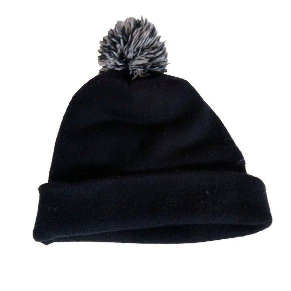 Nike Knit Beanie Youth Black & White Sports Cap Hat - Picture 8 of 9